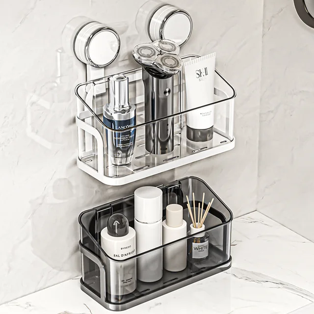 Portaoggetti a ventosa, senza punzonatura, sensazione di fascia alta, contenitore per WC, WC, scatola per cosmetici da bagno 2