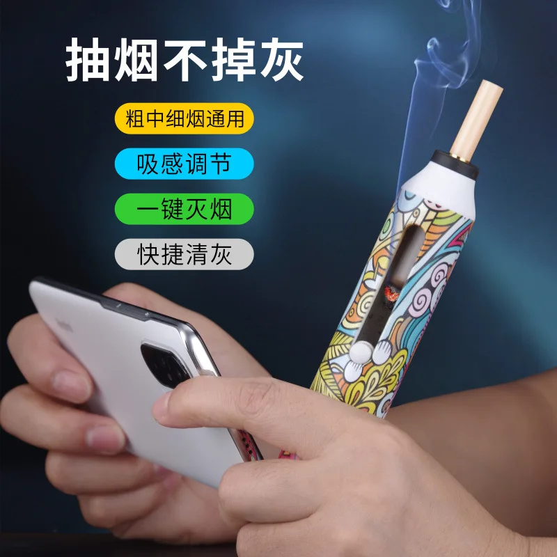 Portable Ashtray Portable Ashtray with Lid Ash Catching Cigarette Holder Windproof Fireproof Ash Tray Handheld Cigarettes Holder cigarettes ashtray