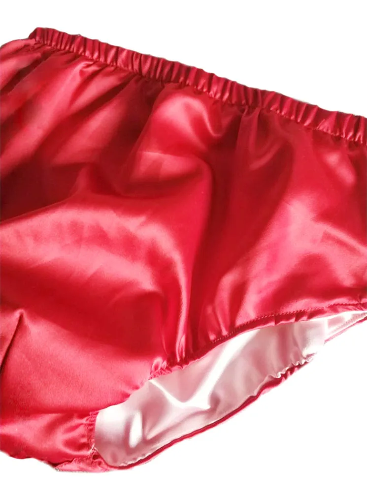 Handmade Silk Soft Satin  Women's Underwear mid Waist Comfortable Briefs Ladies Innerwear Home Clothes - 2