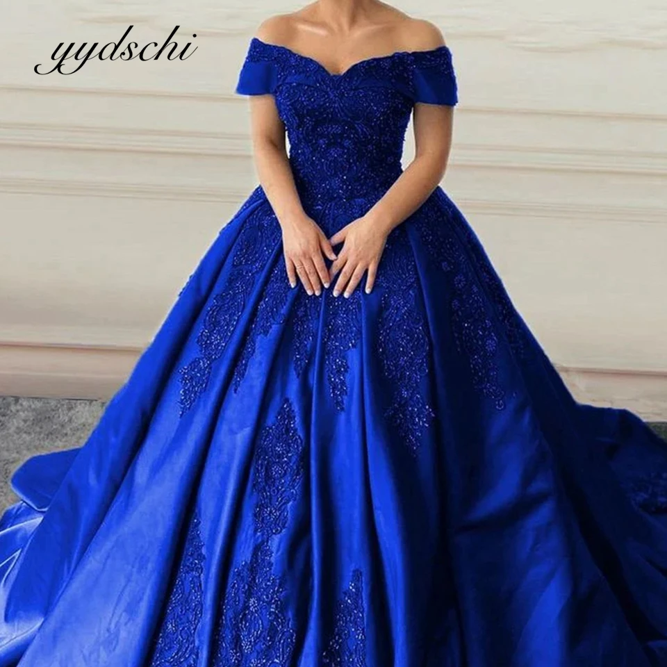 

2023 Evening Dresses Candy Color Simple Blue Ball Go Dress Formal Evening Pleat Appliques Prom Dress Long Party Gown For Women
