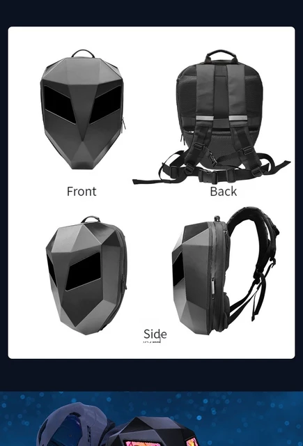 最高級のスーパー LED Backpack For Man Hard Shell LED Motorcycle Cycling メンズウェア