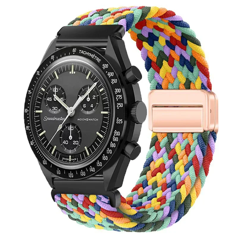 Universal Nylon Loop Strap - 22mm, Magnetic Weave Bracelet, 20mm Adjustable Band