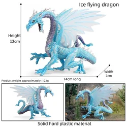 Majestic Mythical Figurine: Ice Wyvern and Phoenix Fantasy Beast Statue (Ice flying dragon)