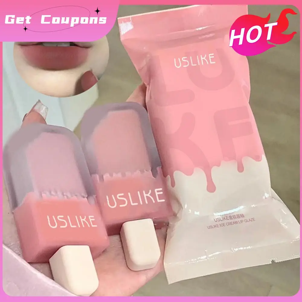 Matte Lip Gloss Velluto Raso Rossetto Lip Tint Ice Cream Lip Glaze Waterproof Long Lasting Beauty Woman Lips Makeup Cosmetics