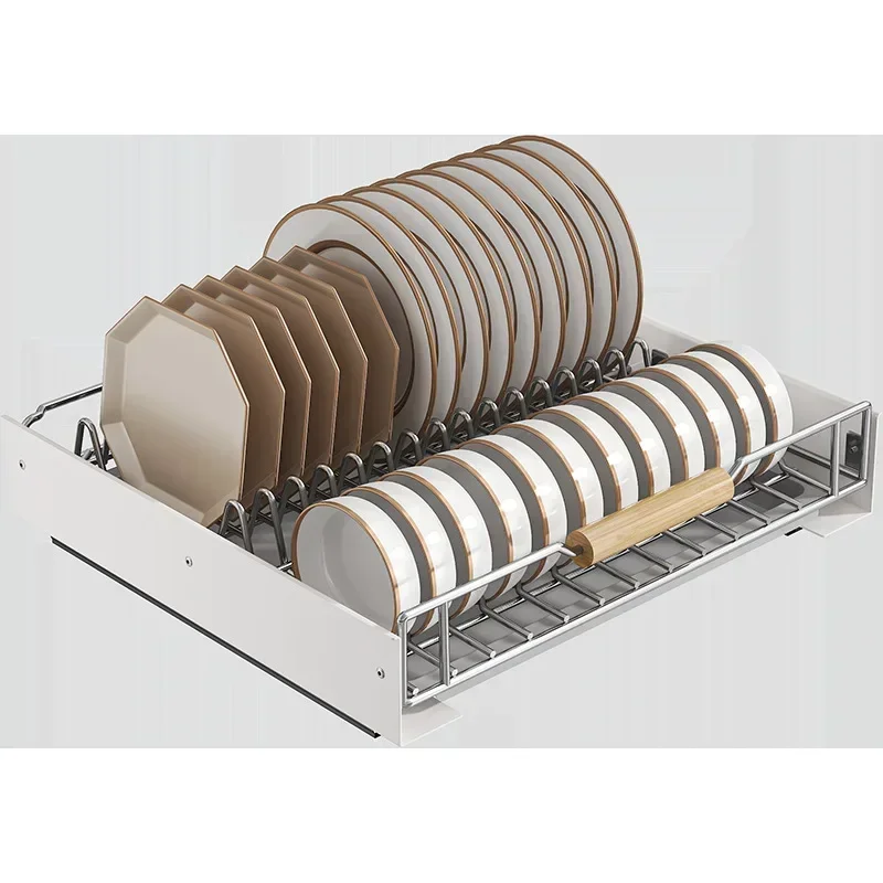 New Kitchen Storage Rack with Slide Rails Pull-out Kitchen Drawer Type Storage Tray Spice Box Rack Cabinets Organizer