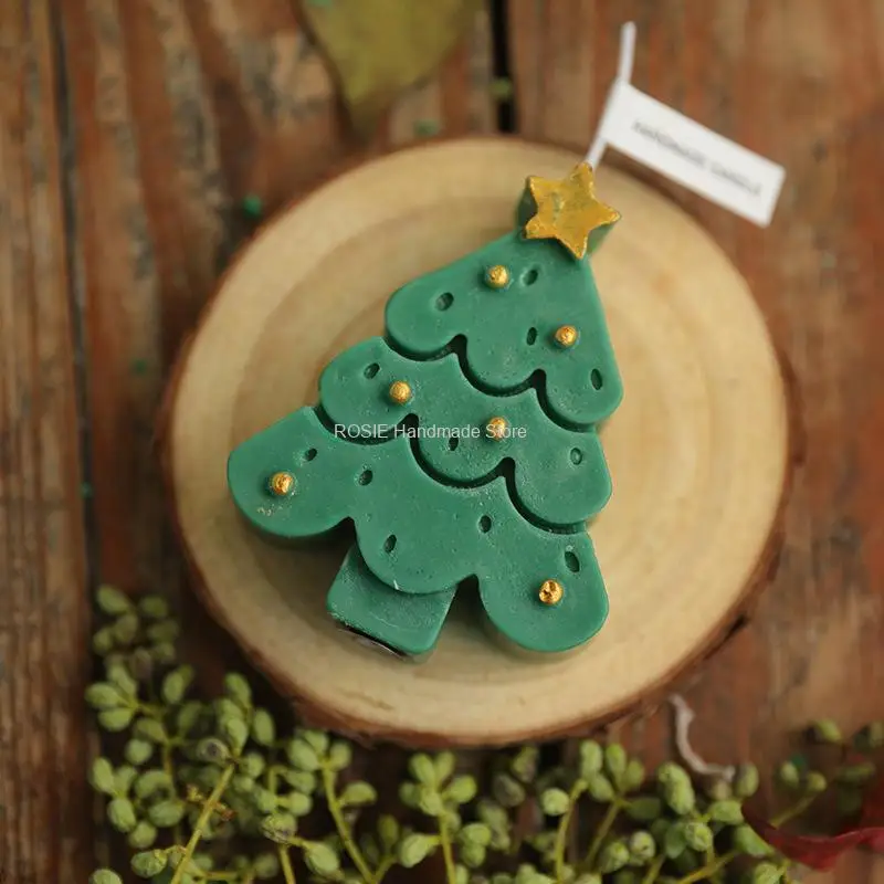 3D Treetop Star Silicone Candle Mold Diy Aromatherapy Candle Making Kit Handmade Soap Plaster Resin Baking Christmas Present