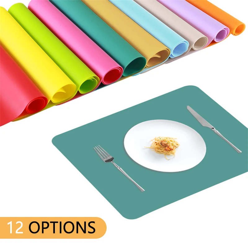 PortableFoodPlacematSiliconeWaterproofPlacematTableMatFood