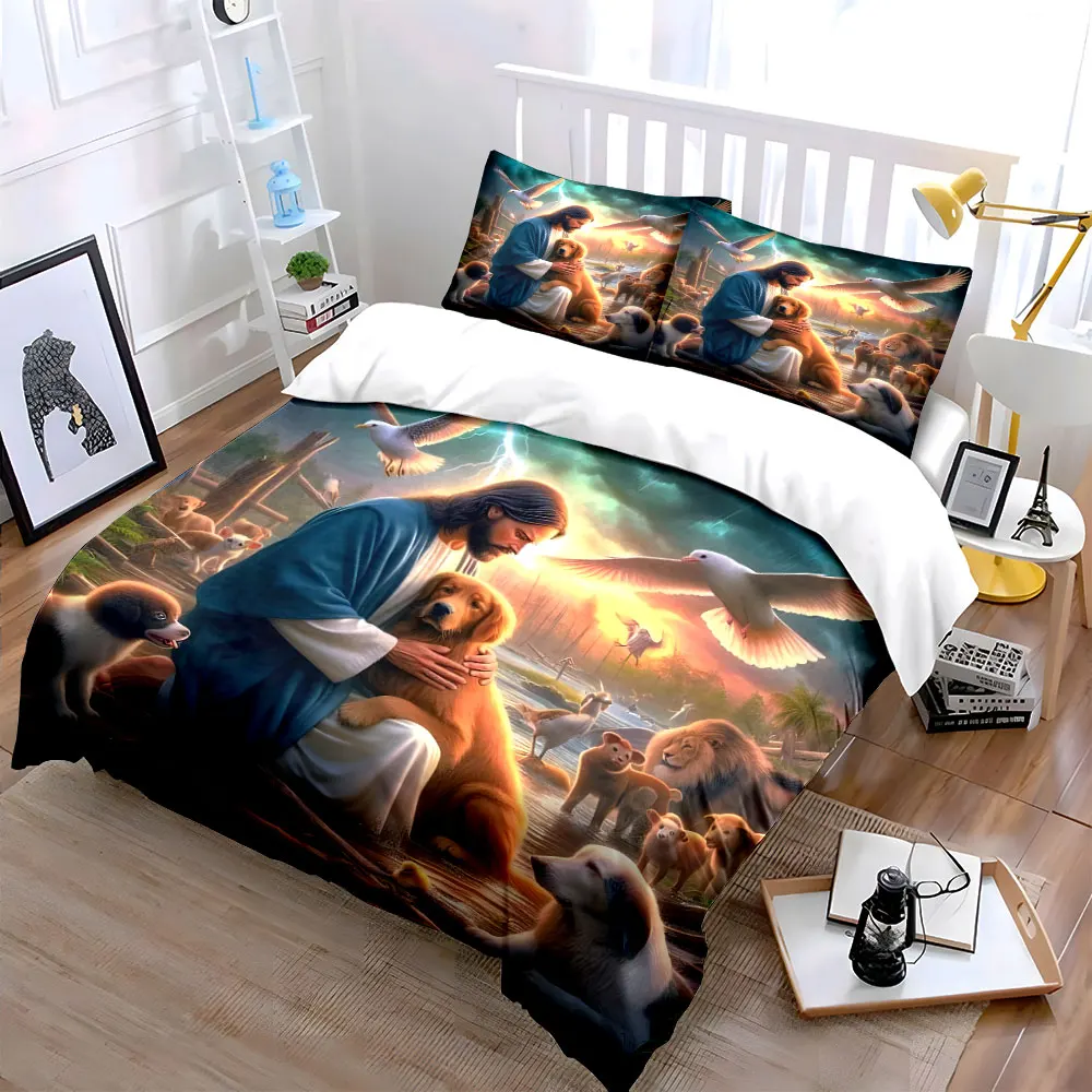 "Compassion for Animals in Nature" Exquisite three-piece bedding set gift for kids and adults 3