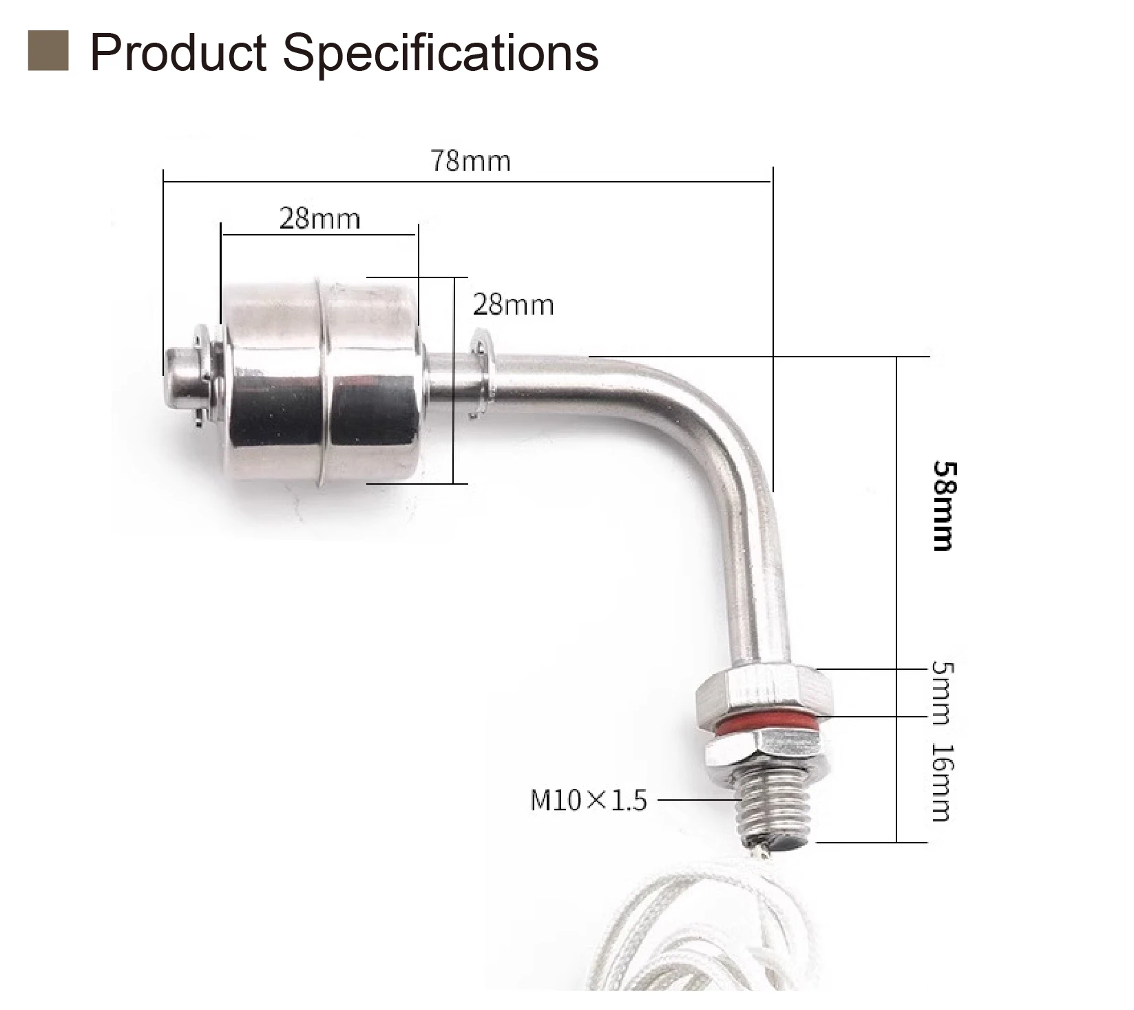 AC220V Side Mount Float Level Switch Stainless Steel 304/316 Liquid Water Tank S