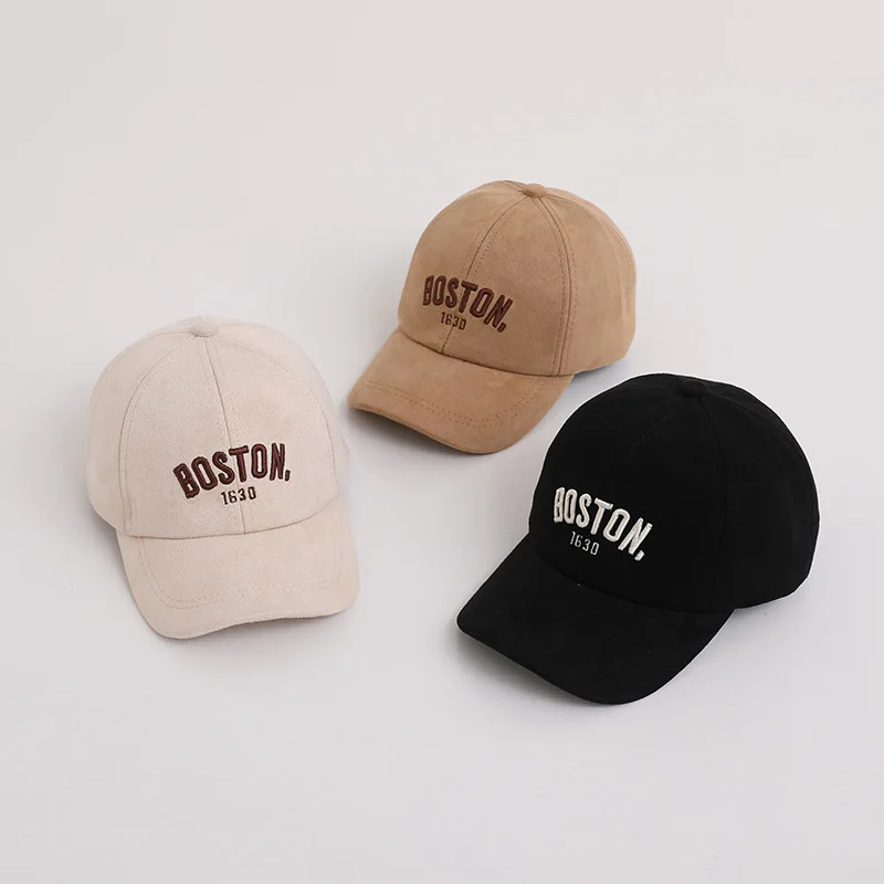 Spring Autumn Children Baseball Cap Suede Letter Baby Hat Outdoor Casual Boys Girls Kids Adjustable Sun Visor Caps 2