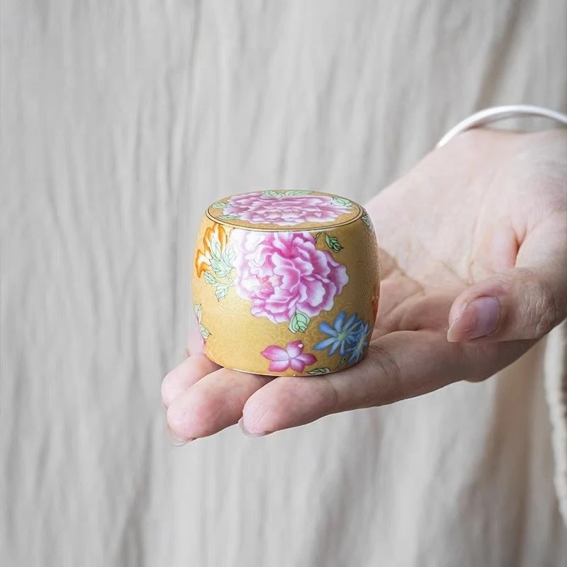 1pc Ceramic cover set vintage household enamel color kung fu tea ceremony accessories single put teapot cover bowl cover bracket