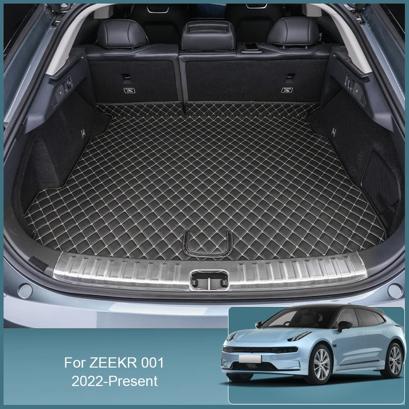 1pc PU Leather Car Trunk Mat For ZEEKR 001 2022 2025 Waterproof Carpet