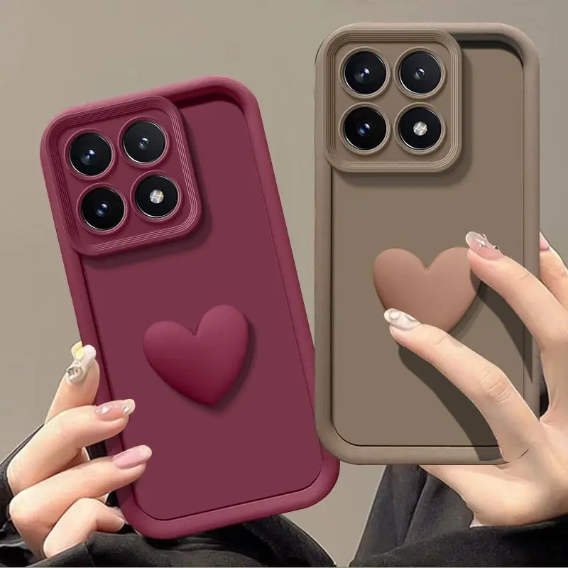 Adorable 3D Love Heart Silicone Phone Case - Soft, Protective Cover