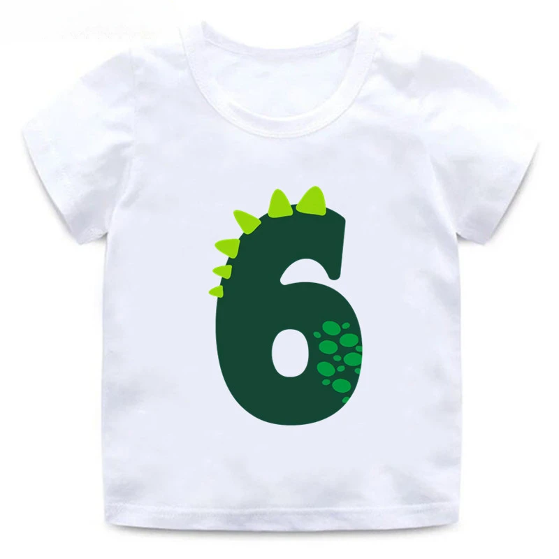 thumbnail image 1 of Camiseta de algodón con dibujos de dinosaurios para niños, regalo de feliz cumpleaños, ropa para niños y niñas, 1 of 5