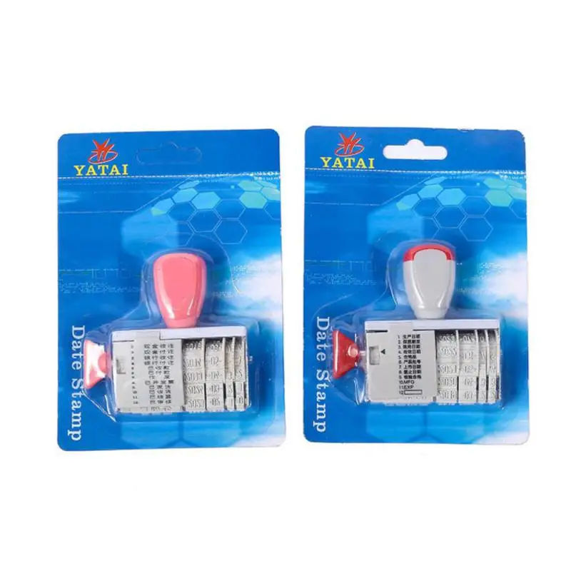 플래너용 귀여운 날짜 스탬프, 비즈니스 고무 스탬프, 날짜 조정 가능, 일기 학교 용품, 문구 액세서리