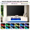 TV Stand with 36" Electric Fireplace, Wall Mounted Fireplace Entertainment Center with Storage, 70" TV Console with Fireplace 4