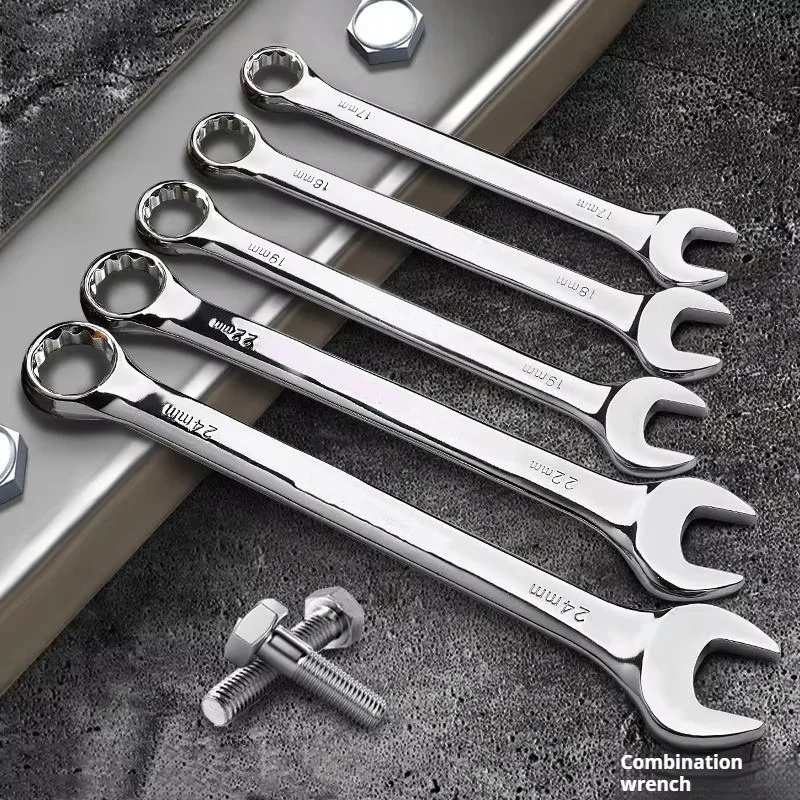 Dual-Use Metric Ratcheting Combination Wrench Kit for Automotive Repair without Models