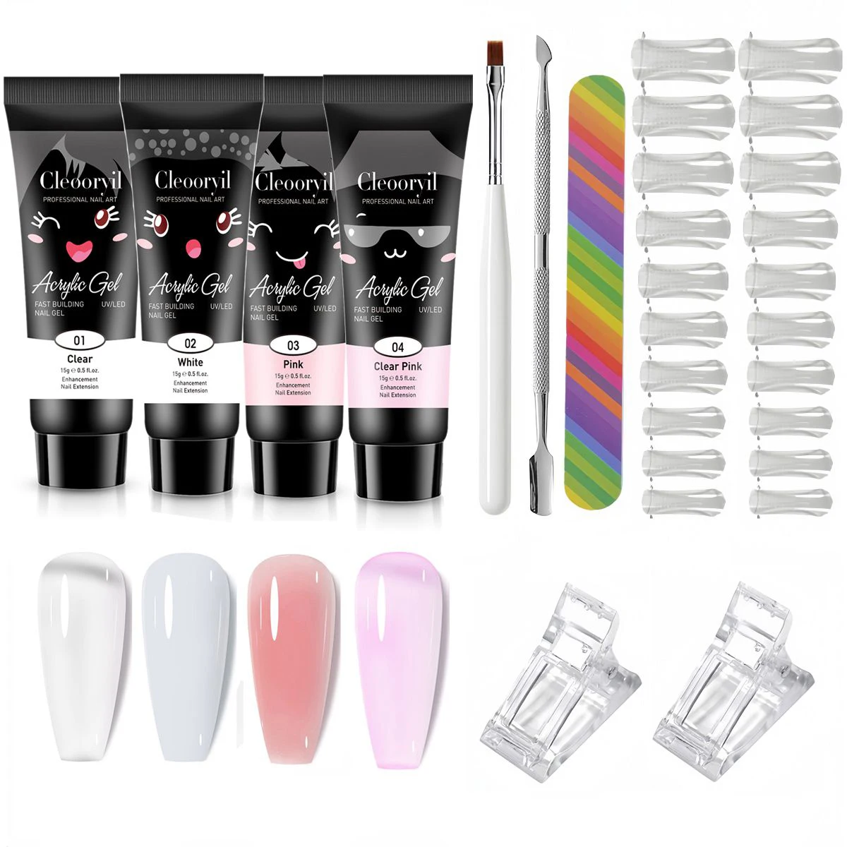 

9in1 15ML Nail Extension Poly Gel Semi Permanent Builder Gel Acrylic White Clear Nude Starter Poly Gel Nail Polish Nail Art
