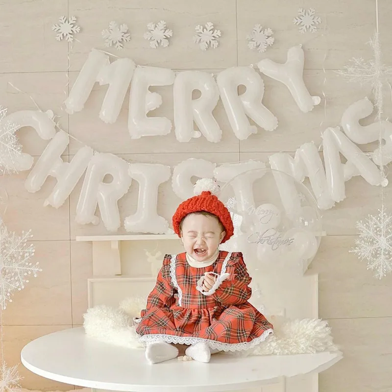 16inch Merry Christmas Letter Foil Balloon Colorful Letter Balloon 2023 Happy New Year Banner Christmas Party Deco Ornament 2024