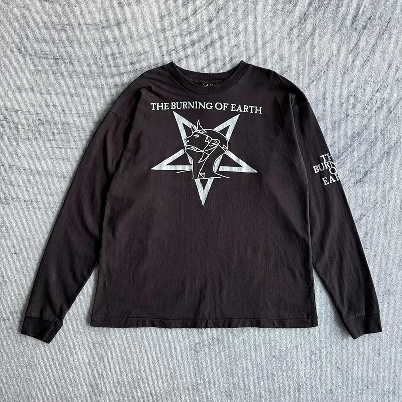 Fiery Lightning Saint Oversized Long Sleeve T-Shirt