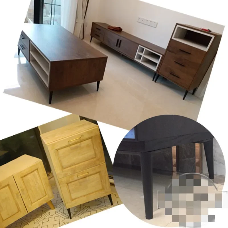13cm 15cm Stylish black cone furniture legs rubber pad cabinet feet chair foot for Table Sofa Bed Non slip Support Hardware