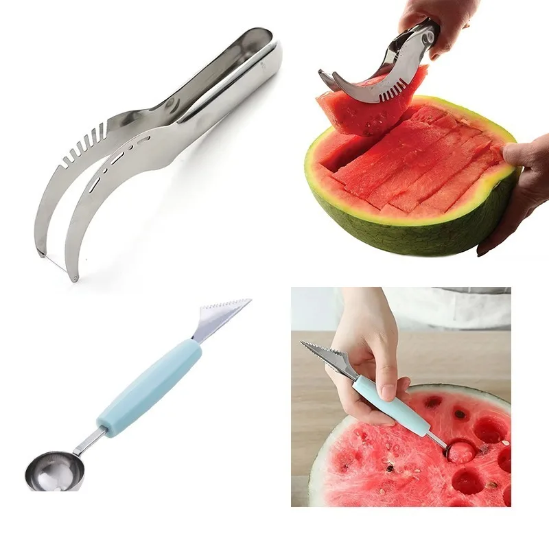 Watermelon Cutter Stainless Steel Multifunctional Slicer Quick and Easy Fruit Knife Essential Kitchen Tool for Family Gatherings