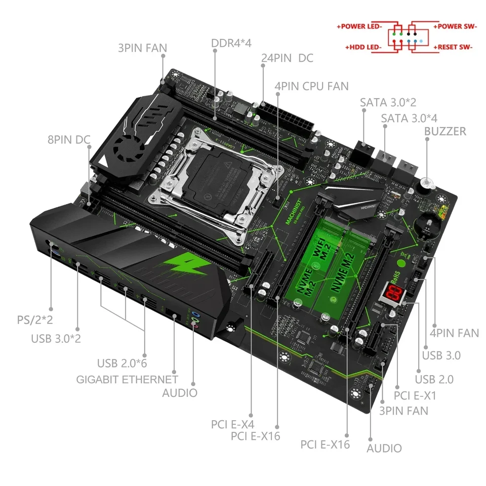 マザーボードコンボキット,Xeon e5 MACHINIST-X99,v4,CPU,lga 2697-3