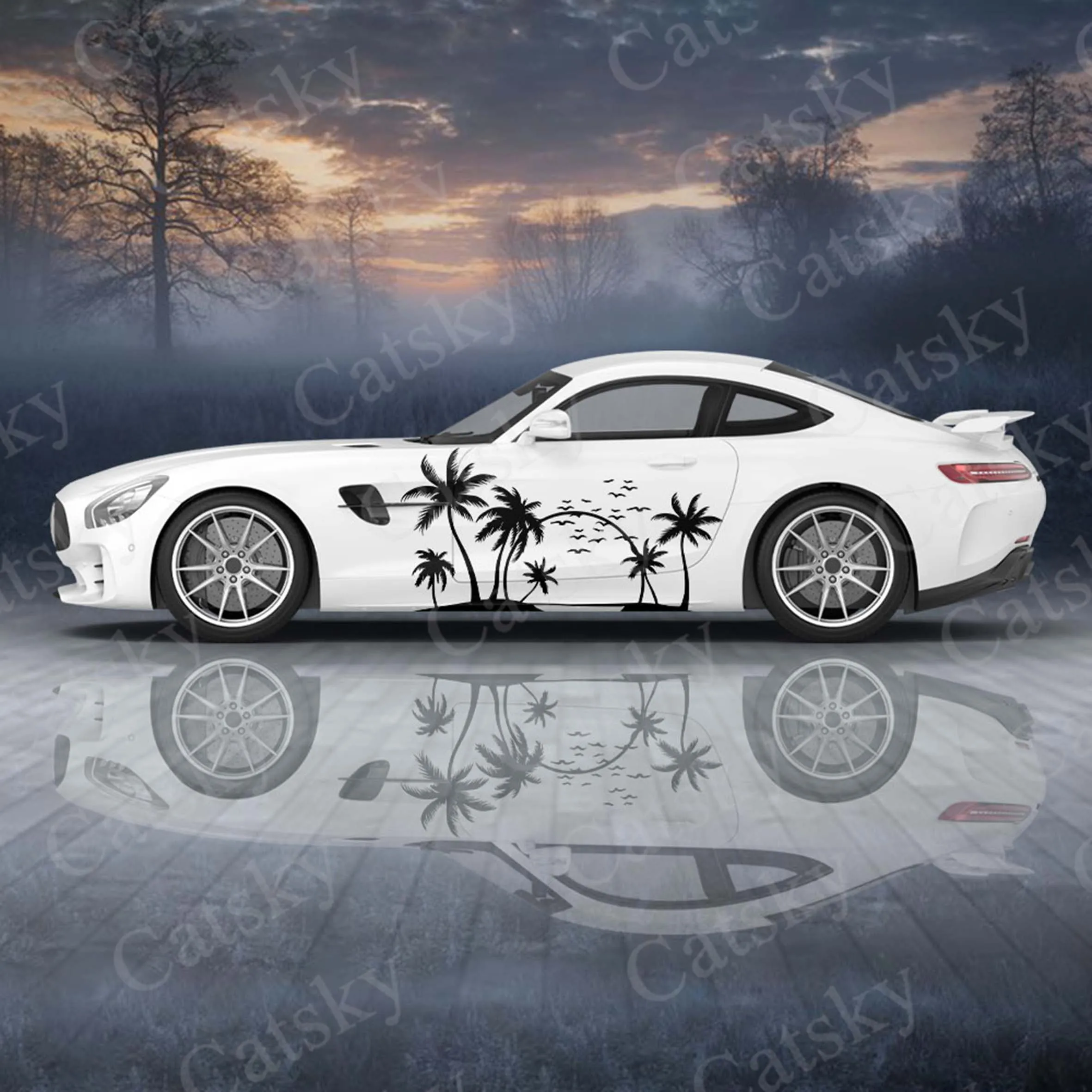 

Coconut Tree 2pcs/Set Car Sticker for Universal Large Car Sticker for Univers, Car Stickers on The Left and Right Sidesal