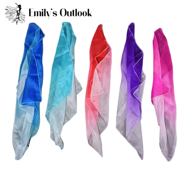 Real Silk Veil Square Handkerchief Dancer Hand Thrown Scarf Yanko