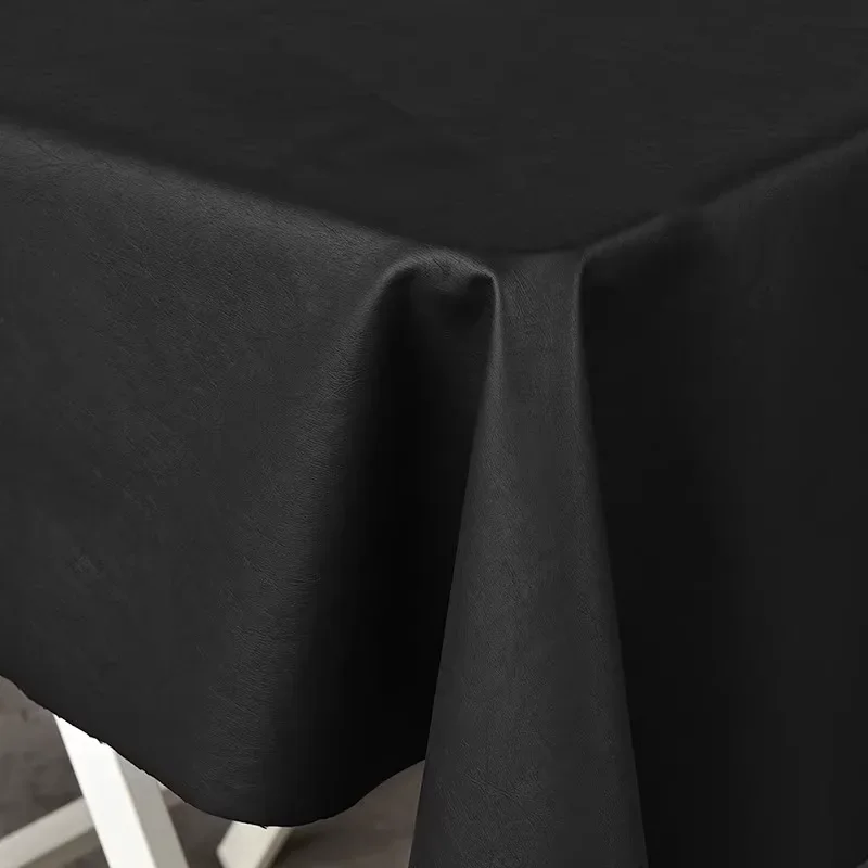 Faux Leather Fabric Retro PU Leather Matte Dark Black Designer Fabric Cloth Diy Sewing Material