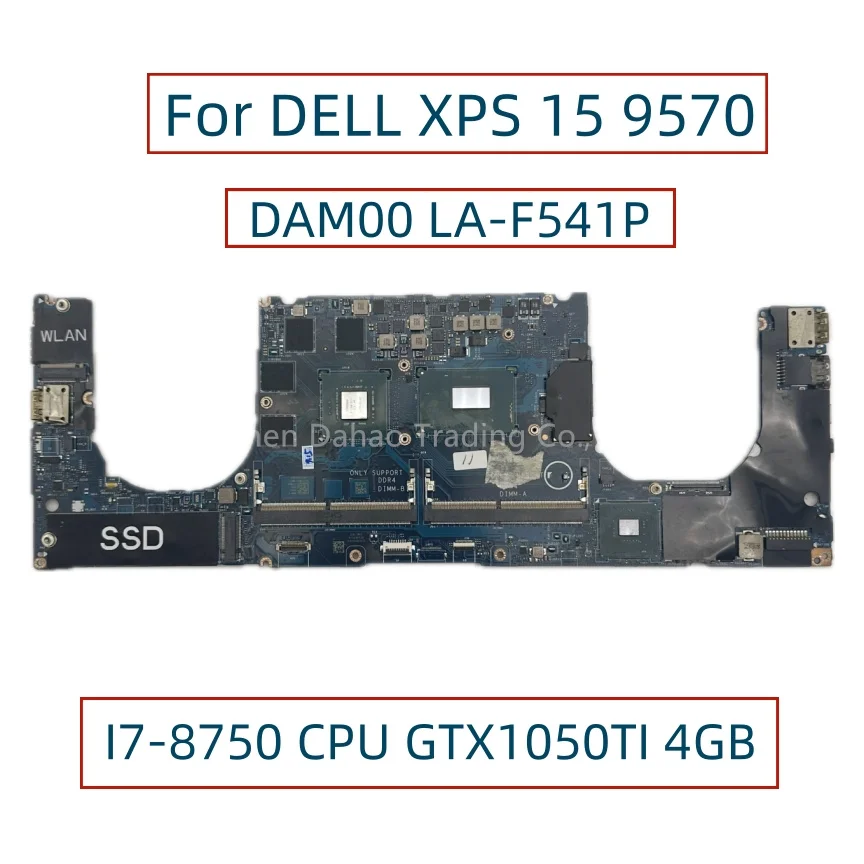 

Материнская плата для ноутбука DELL XPS 15 9570 с процессором I7-8750 GTX1050TI 4 Гб DAM00 LA-F541P 0YYW9X