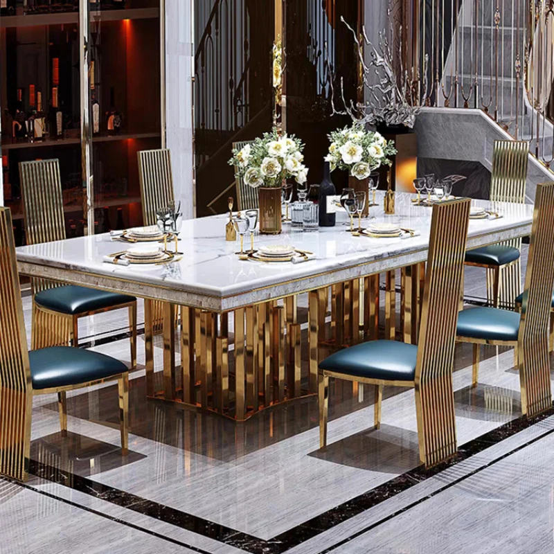 Elegant Dining Tables Combining Marble and Metal for Modern Interiors