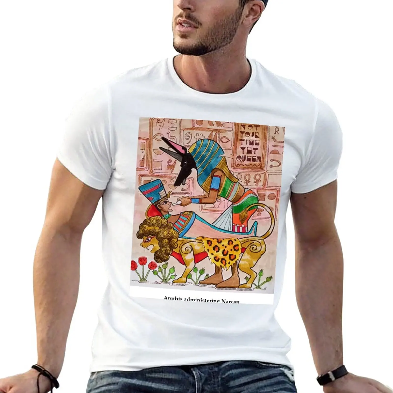 

Anubis Administering Narcan (Queen) T-Shirt plus size t shirts cute clothes kawaii clothes mens graphic t-shirts hip hop