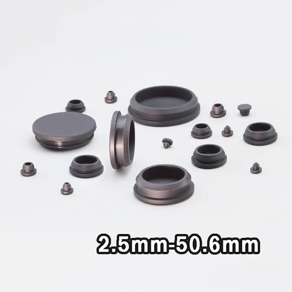 

Snap-on Hole Plug Silicone Rubber Plugs End Cover Caps Blanking Masking Pipe Inserts Seal Stopper Size: A= 2.5mm-50.6mm Black