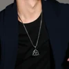 Lucky Triquetra Knot Charm Pendant Necklace Stainless Steel Irish Jewelry for Men Unisex