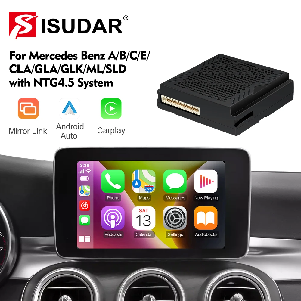

ISUDAR беспроводной Carplay Android автомобильный модуль для Mercedes Benz A B C E CLA GLA GLK ML SLD NTG4.5 навигация