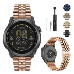Premium Stainless Steel 22mm Metal Watch Strap Wristband - Suunto Vertical 2 1 (Rose gold)
