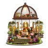 DIY Wooden Miniature Model Kit Hanging Garden Casa Doll Houses 3D Puzzle Dollhouse With Furniture for Friends Christmas Gifts 2