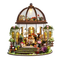 DIY Wooden Miniature Model Kit Hanging Garden Casa Doll Houses 3D Puzzle Dollhouse With Furniture for Friends Christmas Gifts 2