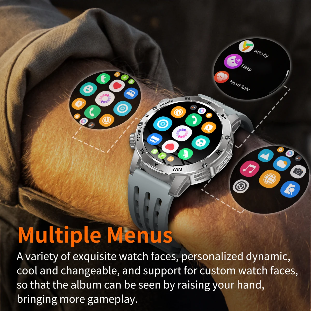 Smartwatch outdoor para hombre con brújula y linterna led_voghion.com