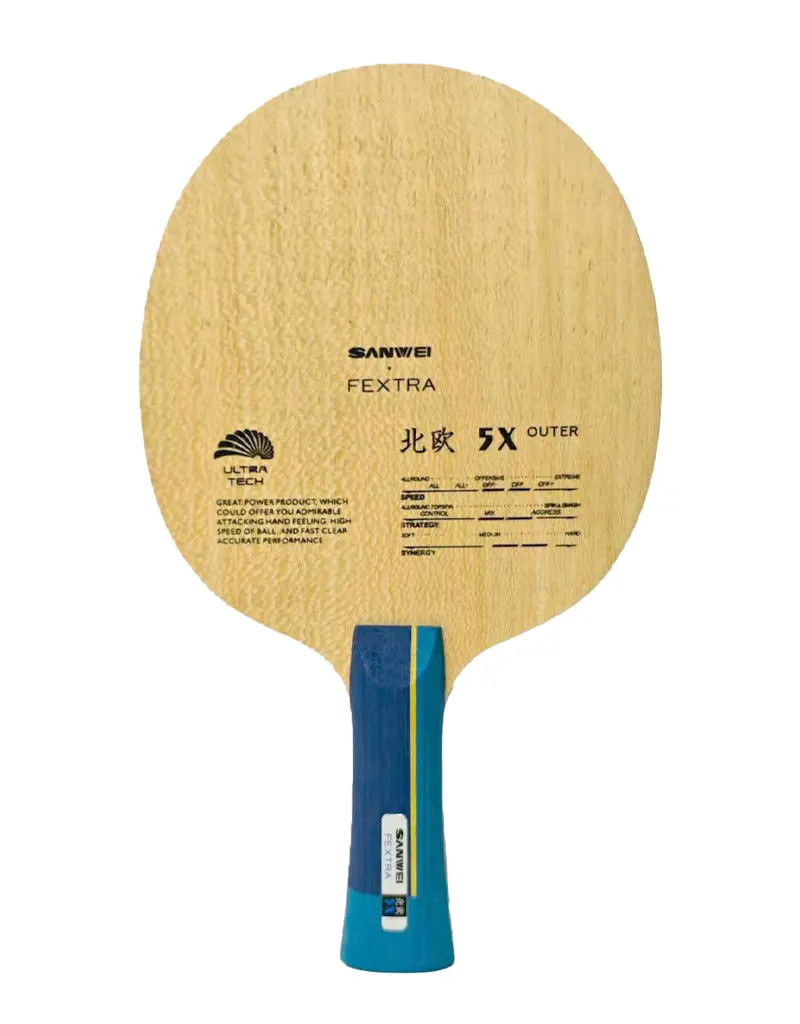 SANWEI FEXTRA 5X Tischtennisschläger, innen und außen, Basaltfaser-Ping-Pong-Klinge, Carbon 5W2C für Fortgeschrittene und Fortgeschrittene Spieler – Detail 1