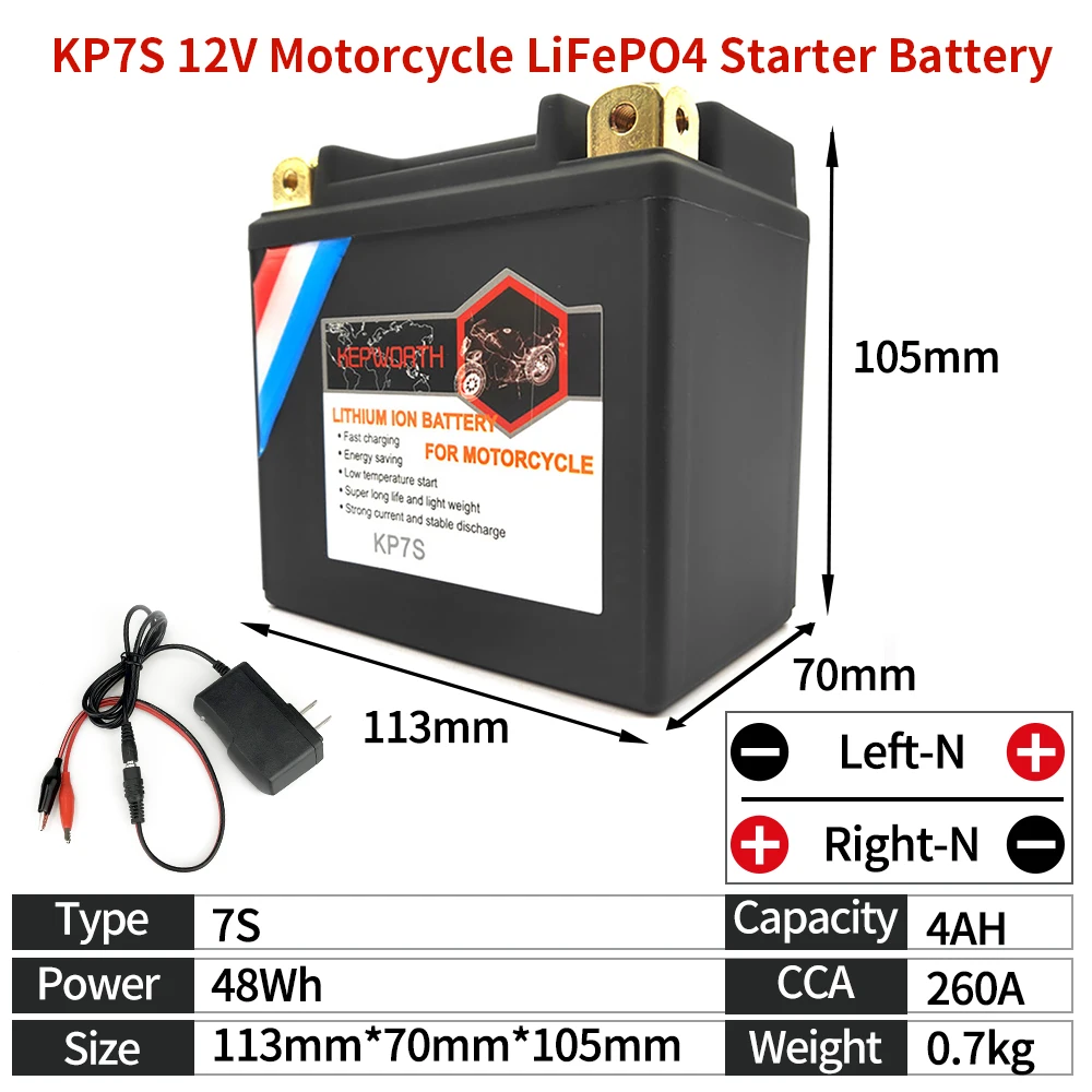 La Batteria Incorporata 12V Della Motocicletta Del Litio Di Bms Bms Sostituisce Ytz7S Ytz7S-Bs Ctz7S Della Batteria Di Avviamento Del Motociclo Lifepo