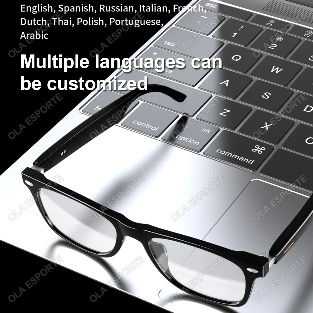 Smart Glasses Camera Remote Shoot Bluetooth Music Driving Headphones Call Sunglasses AI Voice Assistant Binaural Touch For Men