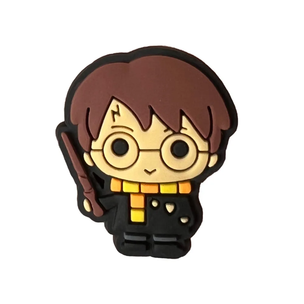 Shoe Charms Hot Toys Harry Potter Shoes Charms PVC Anime Shoe Decoration Accessories Fashion Boys Sandals Shoe Buckle DIY Wrist Strap Buckle