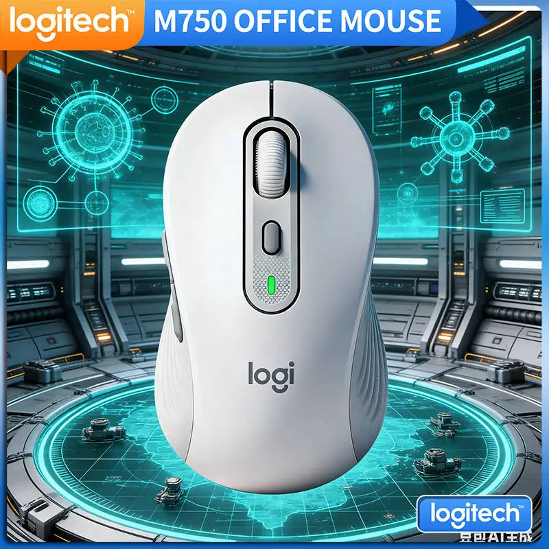 Safe@office Mouse Ergonomic M750 Silent Office Mouse - 90% Noise Reduction, 3-Device ...