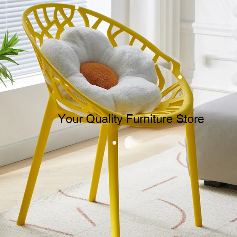 

Living Back Support Lounge Chair Plastic Industrial Single Outdoor Armrest Chairs Yellow Resine Sandalyeler Home Furniture