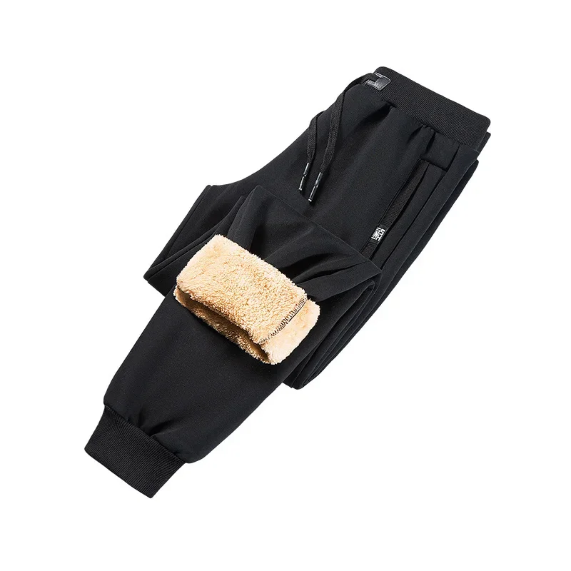 

2023 Wool Trousers 8XL Lamb Men's Winter Warm Thicken Fleece Sweatpants Stylish Padded Joggers Outdoor Luxury Harem Pants