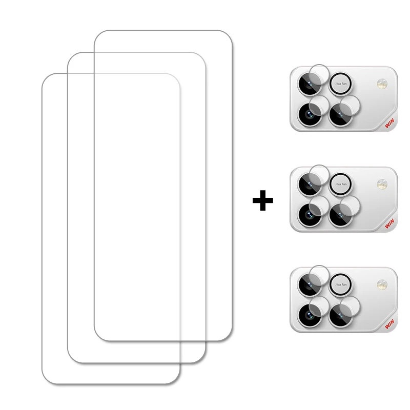 Clear Tempered Glass Screen Protector and Rear Camera Lens Film