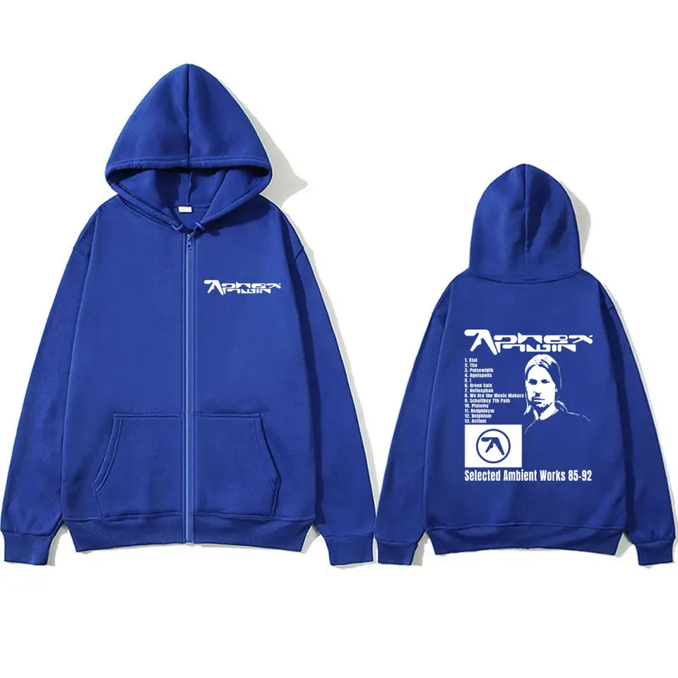 Aphex Twin Selected Ambient Works 85 92 Graphic Zipper Hoodie Male