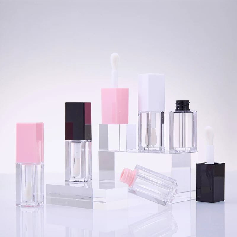 

1Pcs Empty Portable 5ml Thick Wand Lip Gloss Tube Plastic Lip Glaze Tubes Square Full Clear Transparent Container